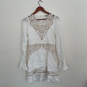 For Love & Lemons White Long-sleeve Dress